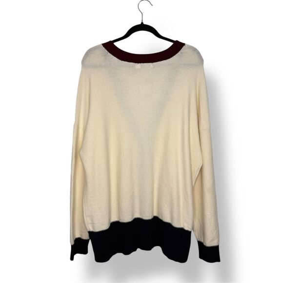 Baltic Born Jax Oversized Cardigan Women’s XL Cream Burgundy Navy Button NEW - Picture 5 of 7